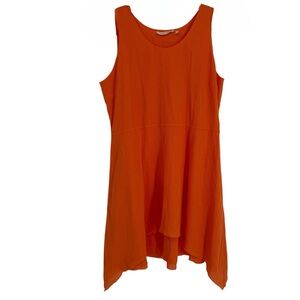 Soft Surroundings Gauzy Dress Sleeveless Asymmetrical Hem Size Large Salmon